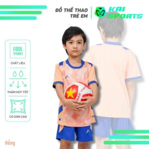 Áo Bóng Đá Hồng Kaiwin Faster Kids Mềm Mịn Thoáng Khí - KAI Sports